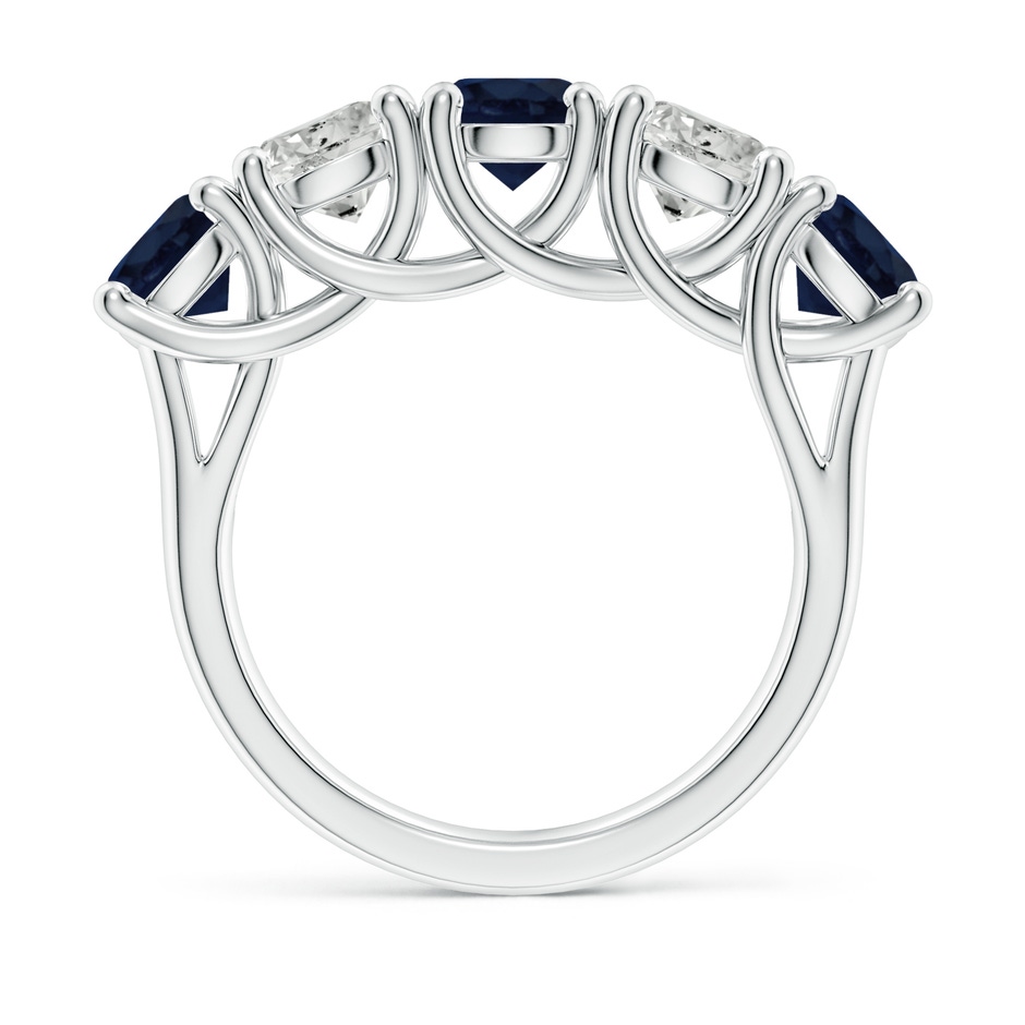 5.5mm A Half Eternity Five Stone Sapphire and Diamond Wedding Band in White Gold side 199