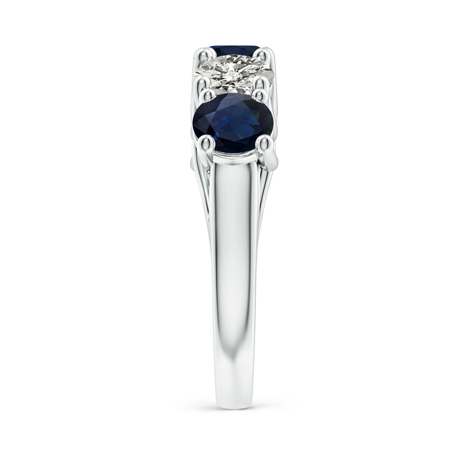 5.5mm A Half Eternity Five Stone Sapphire and Diamond Wedding Band in White Gold side 299