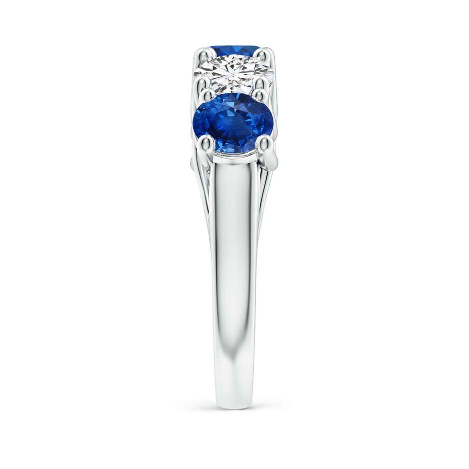 5.5mm AAA Half Eternity Five Stone Sapphire and Diamond Wedding Band in White Gold side 299