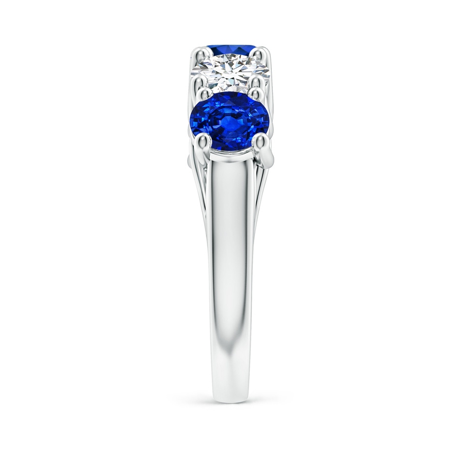 5.5mm Lab-Grown Half Eternity Five Stone Sapphire and Diamond Wedding Band in P950 Platinum side 299