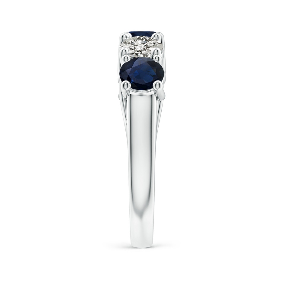 5mm A Half Eternity Five Stone Sapphire and Diamond Wedding Band in P950 Platinum side 299