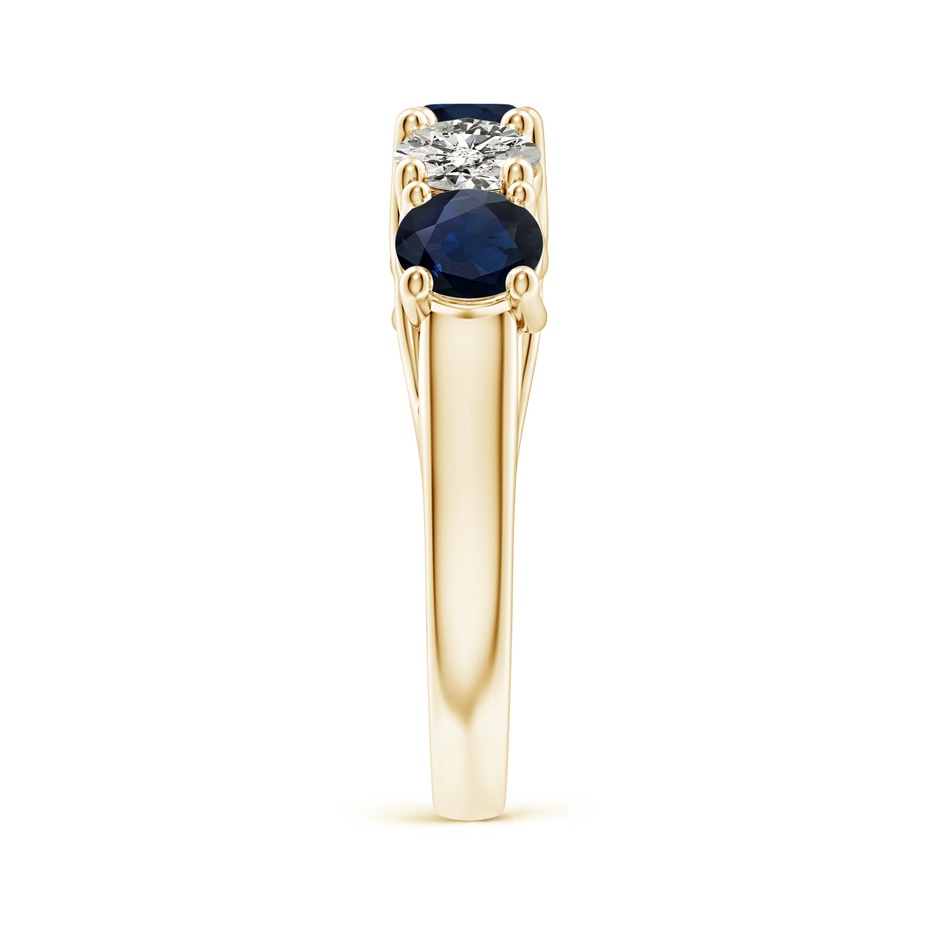 5mm A Half Eternity Five Stone Sapphire and Diamond Wedding Band in Yellow Gold side 299