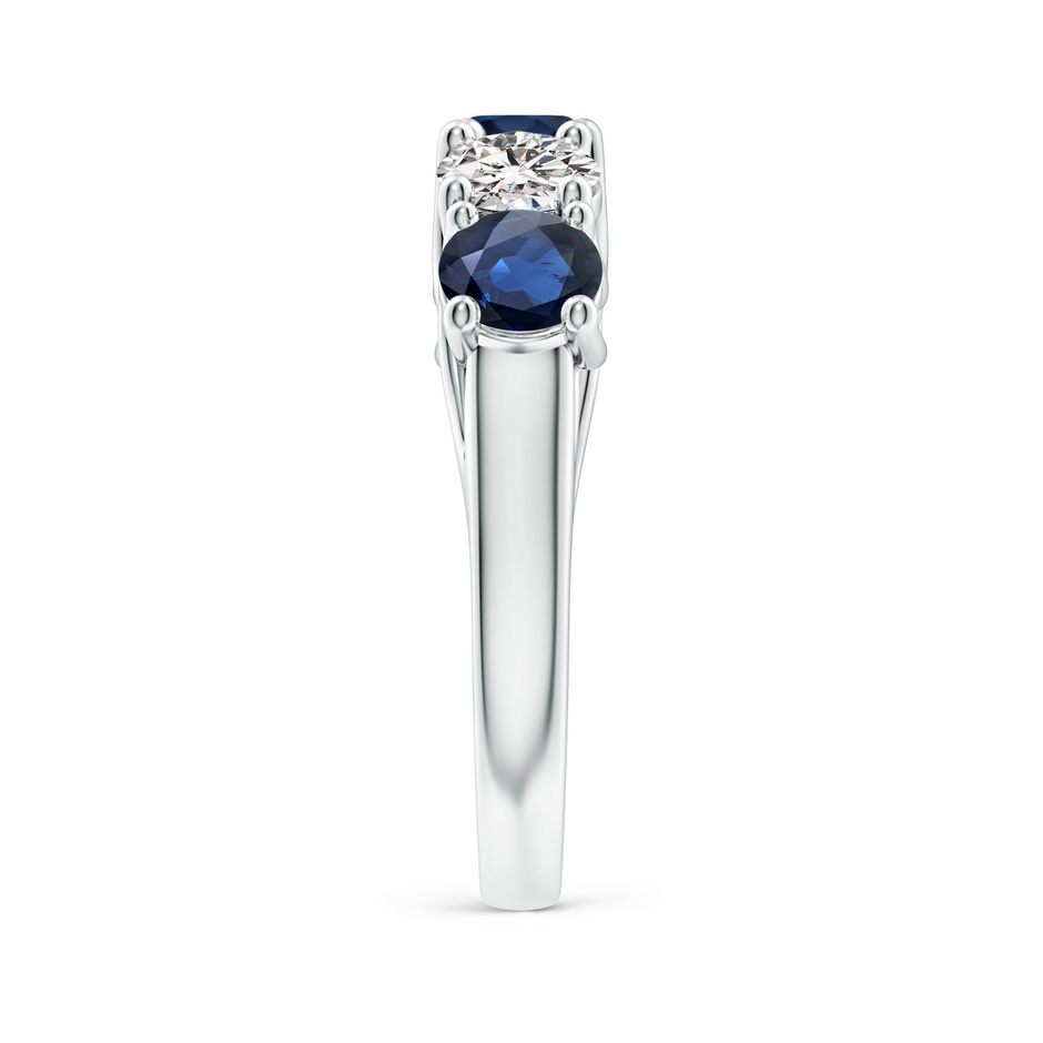 5mm AA Half Eternity Five Stone Sapphire and Diamond Wedding Band in P950 Platinum side 299