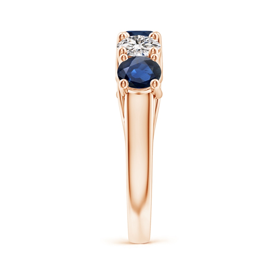 5mm AA Half Eternity Five Stone Sapphire and Diamond Wedding Band in Rose Gold side 299