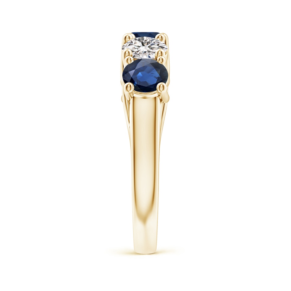 5mm AA Half Eternity Five Stone Sapphire and Diamond Wedding Band in Yellow Gold side 299