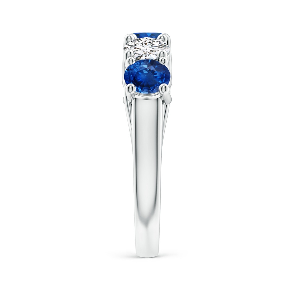 5mm AAA Half Eternity Five Stone Sapphire and Diamond Wedding Band in White Gold side 299