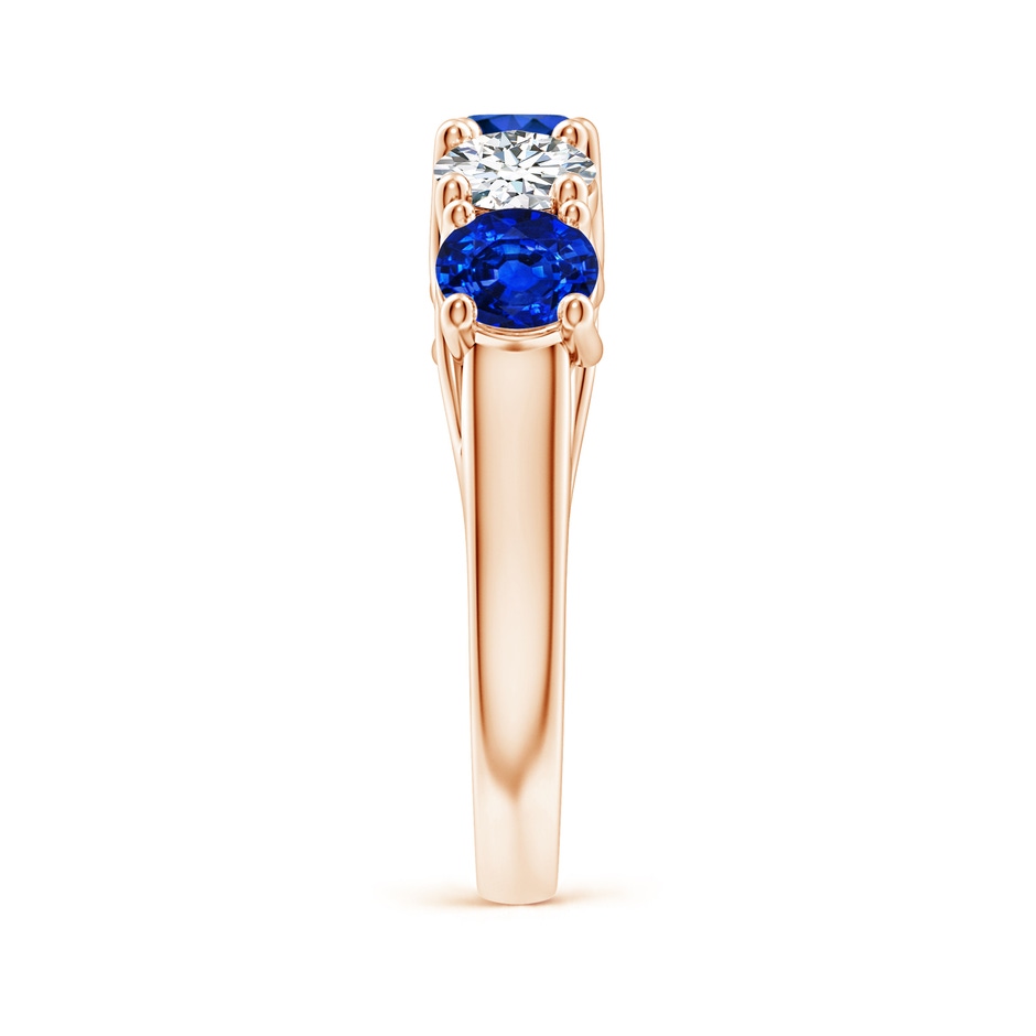 5mm AAAA Half Eternity Five Stone Sapphire and Diamond Wedding Band in Rose Gold side 299