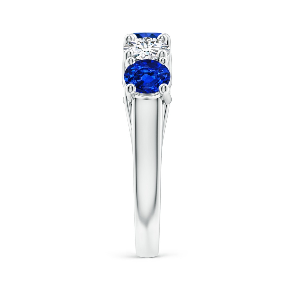 5mm Lab-Grown Half Eternity Five Stone Sapphire and Diamond Wedding Band in White Gold side 299