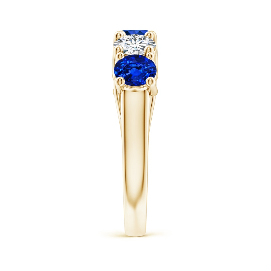 5mm Lab-Grown Half Eternity Five Stone Sapphire and Diamond Wedding Band in Yellow Gold side 299