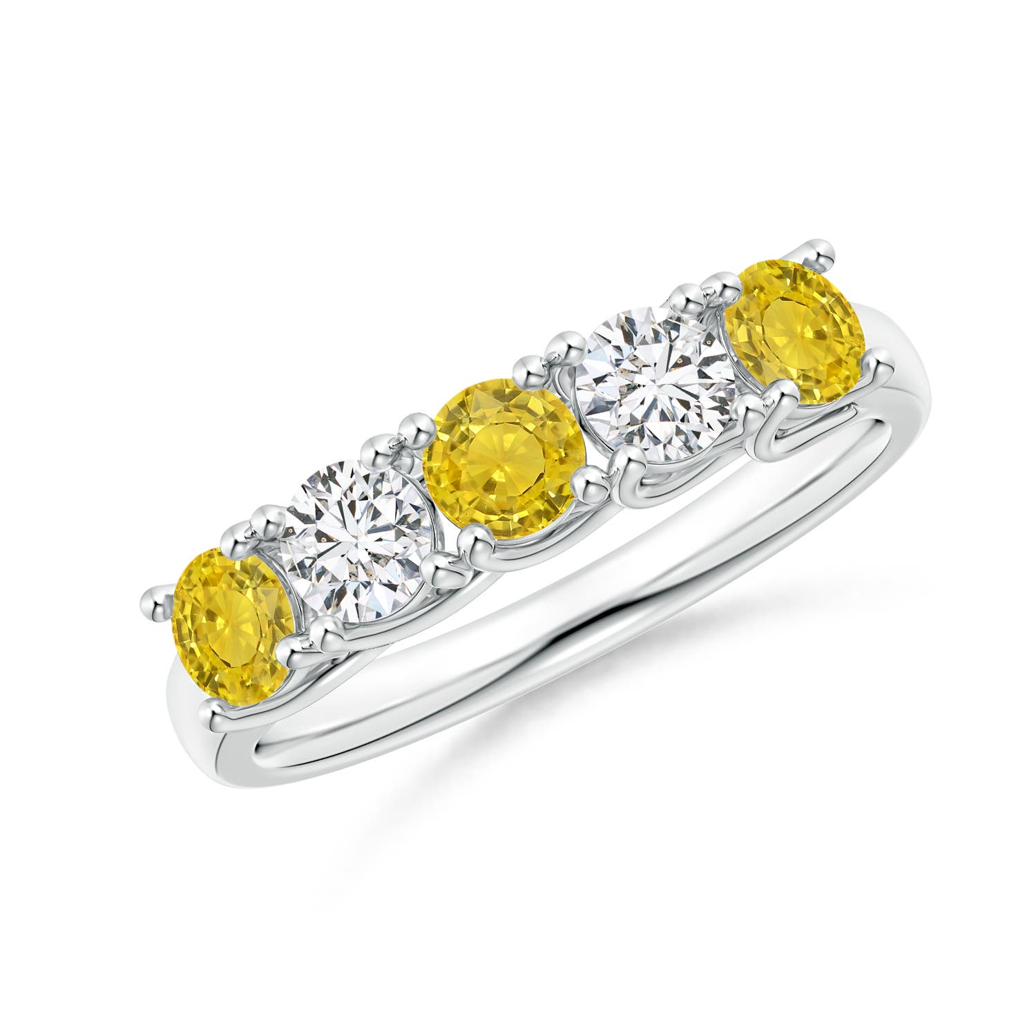 AAA - Yellow Sapphire / 1.18 CT / 14 KT White Gold