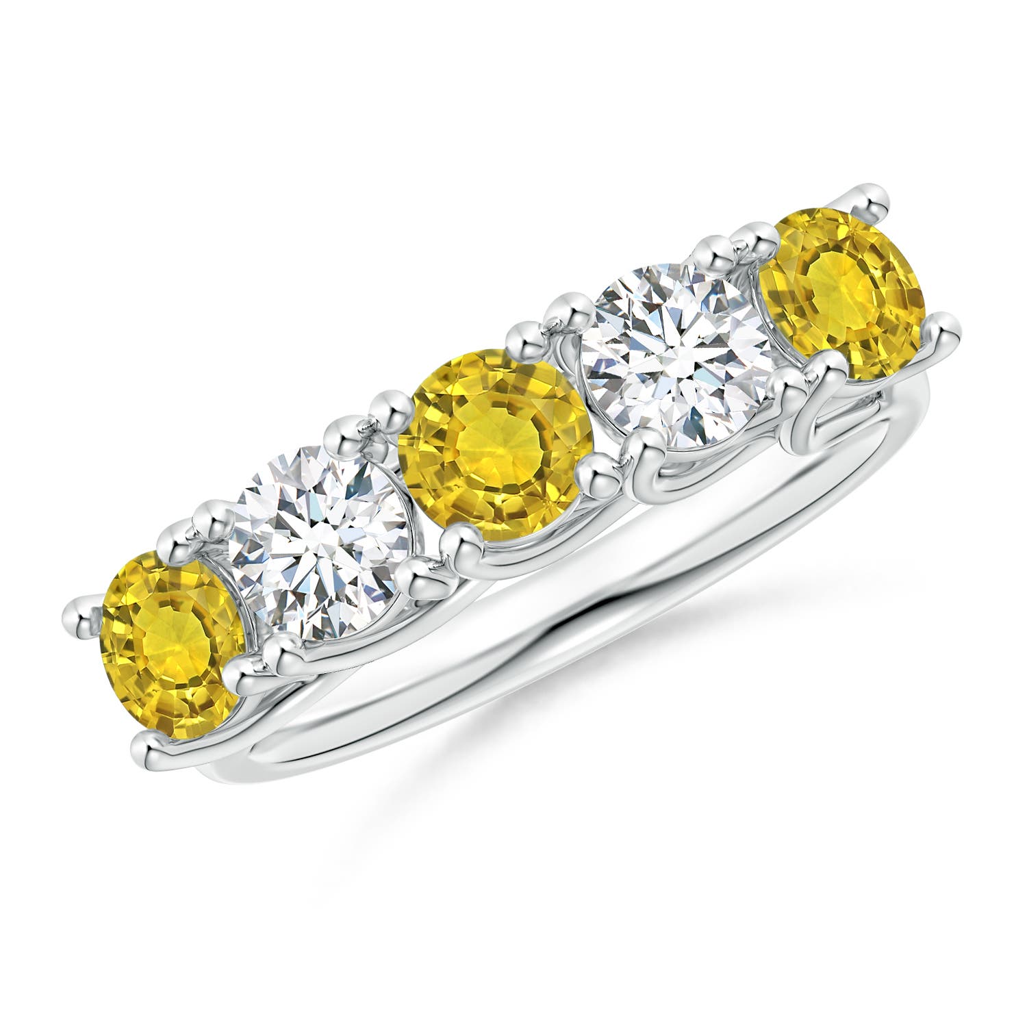 AAAA - Yellow Sapphire / 1.9 CT / 14 KT White Gold