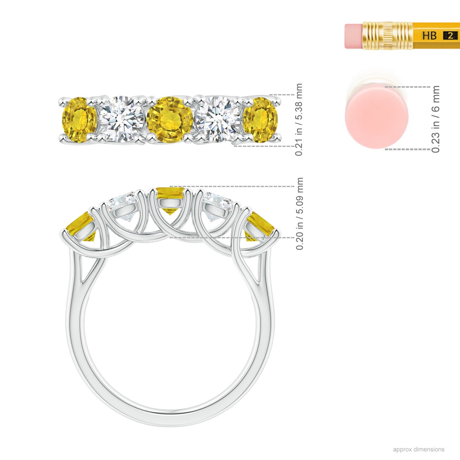 AAAA - Yellow Sapphire / 1.9 CT / 14 KT White Gold