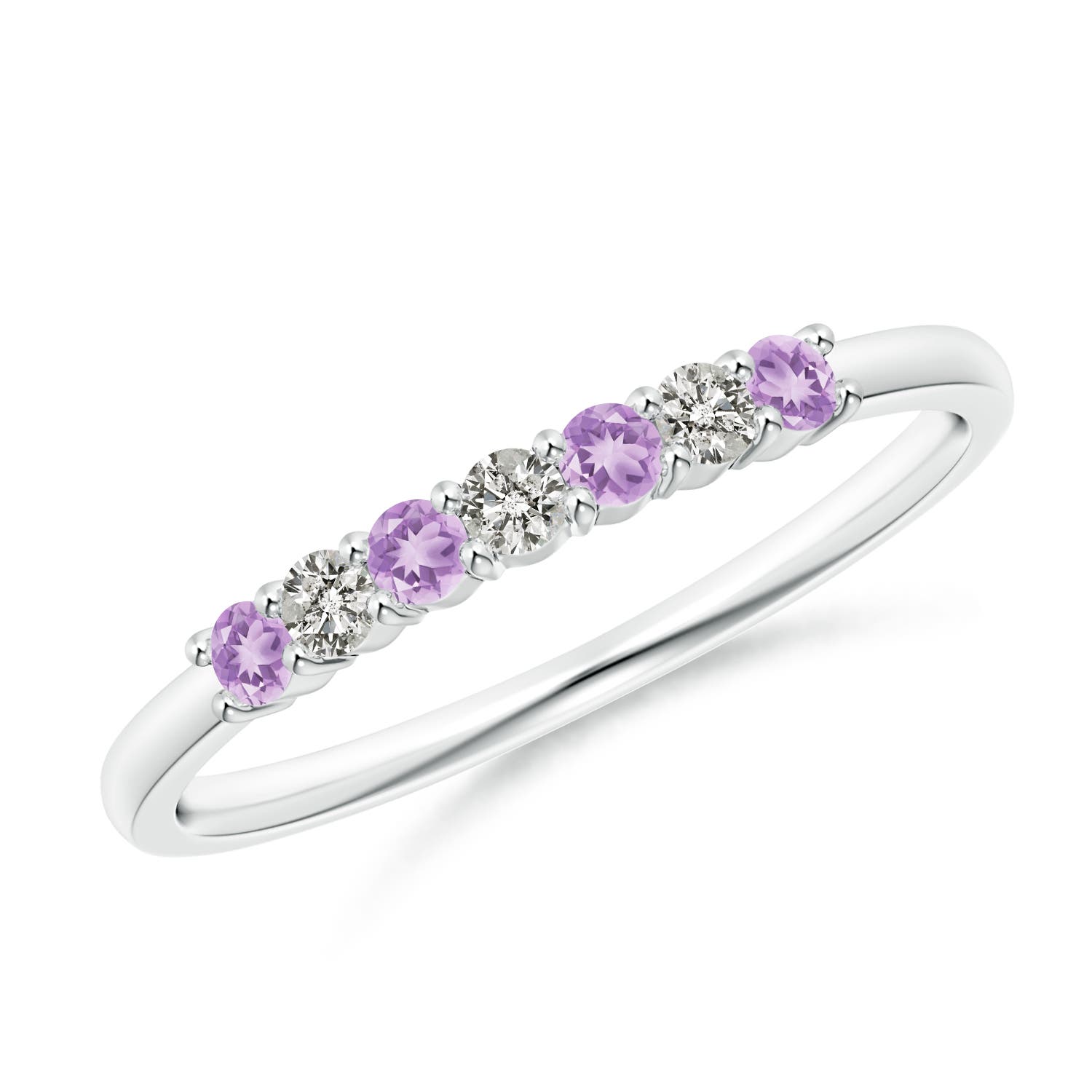 A - Amethyst / 0.23 CT / 14 KT White Gold