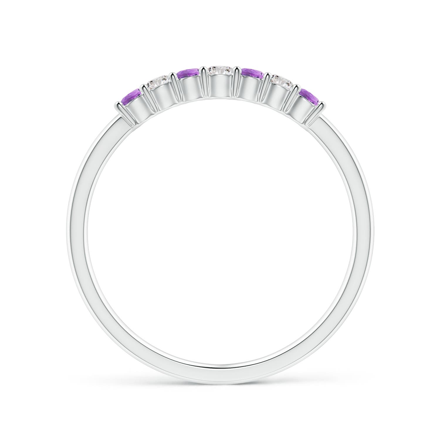 AA - Amethyst / 0.23 CT / 14 KT White Gold