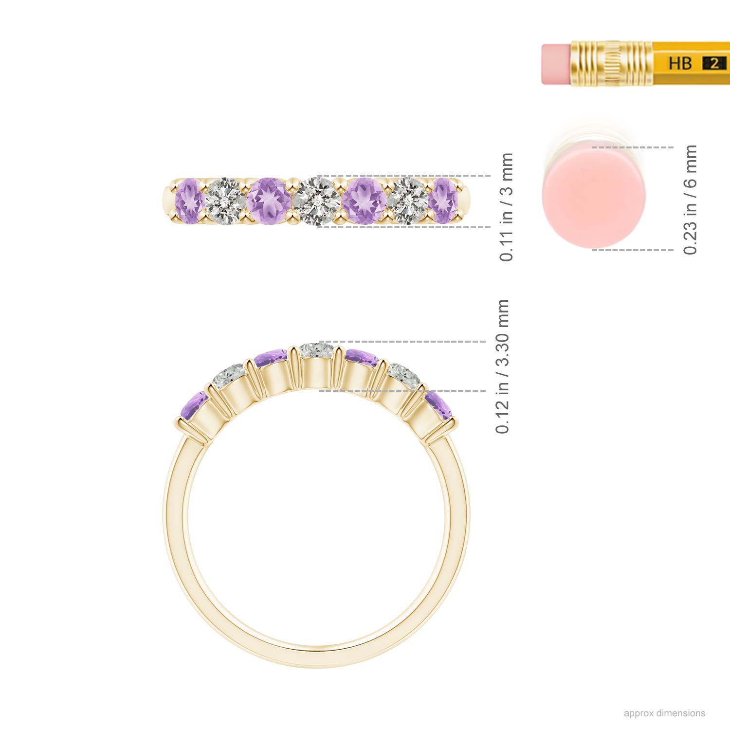 A - Amethyst / 0.72 CT / 14 KT Yellow Gold