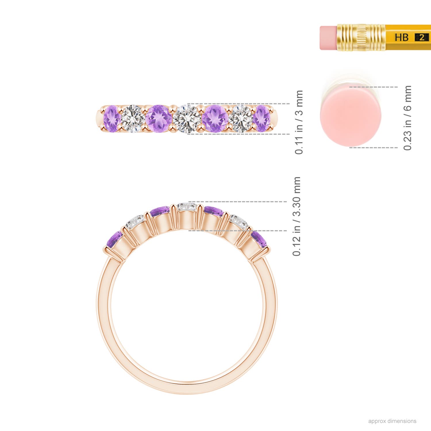 AA - Amethyst / 0.72 CT / 14 KT Rose Gold