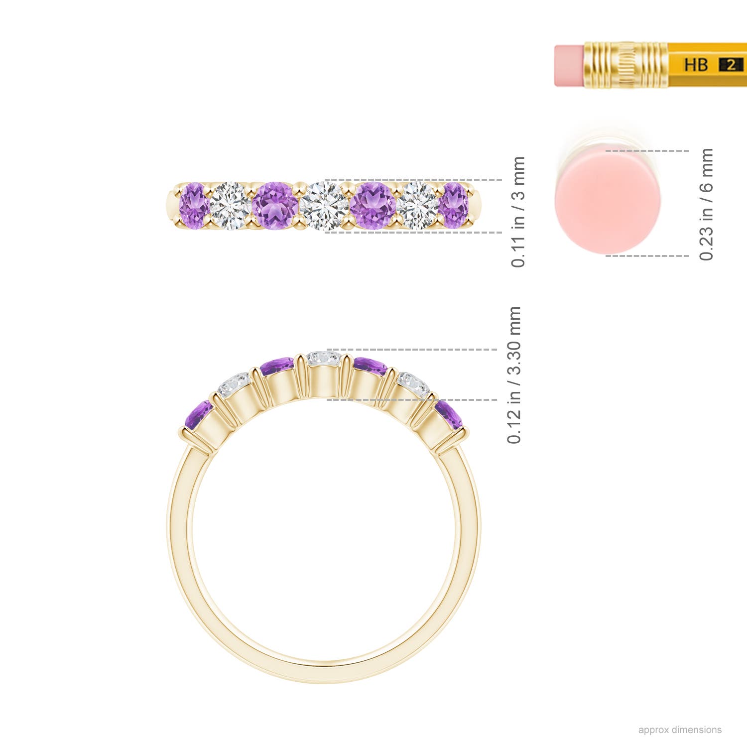 AAA - Amethyst / 0.72 CT / 14 KT Yellow Gold