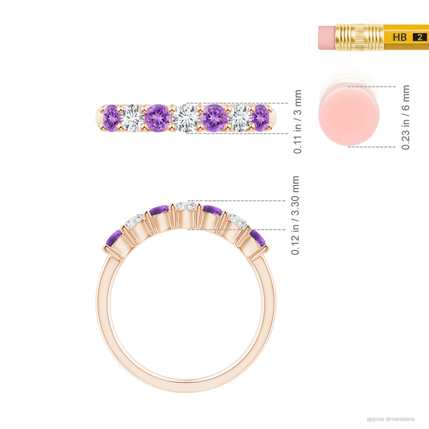 AAAA - Amethyst / 0.72 CT / 14 KT Rose Gold