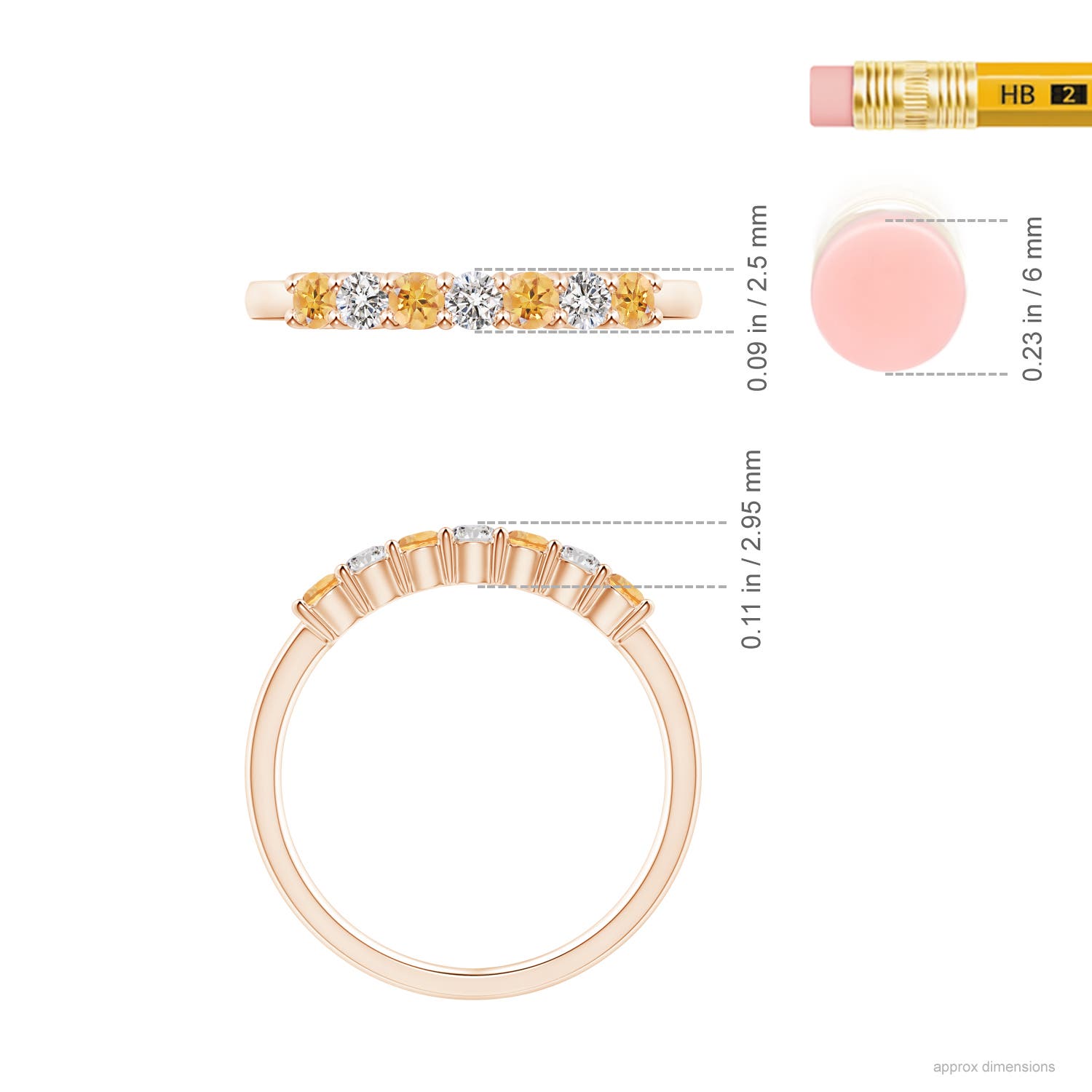 AA - Citrine / 0.45 CT / 14 KT Rose Gold