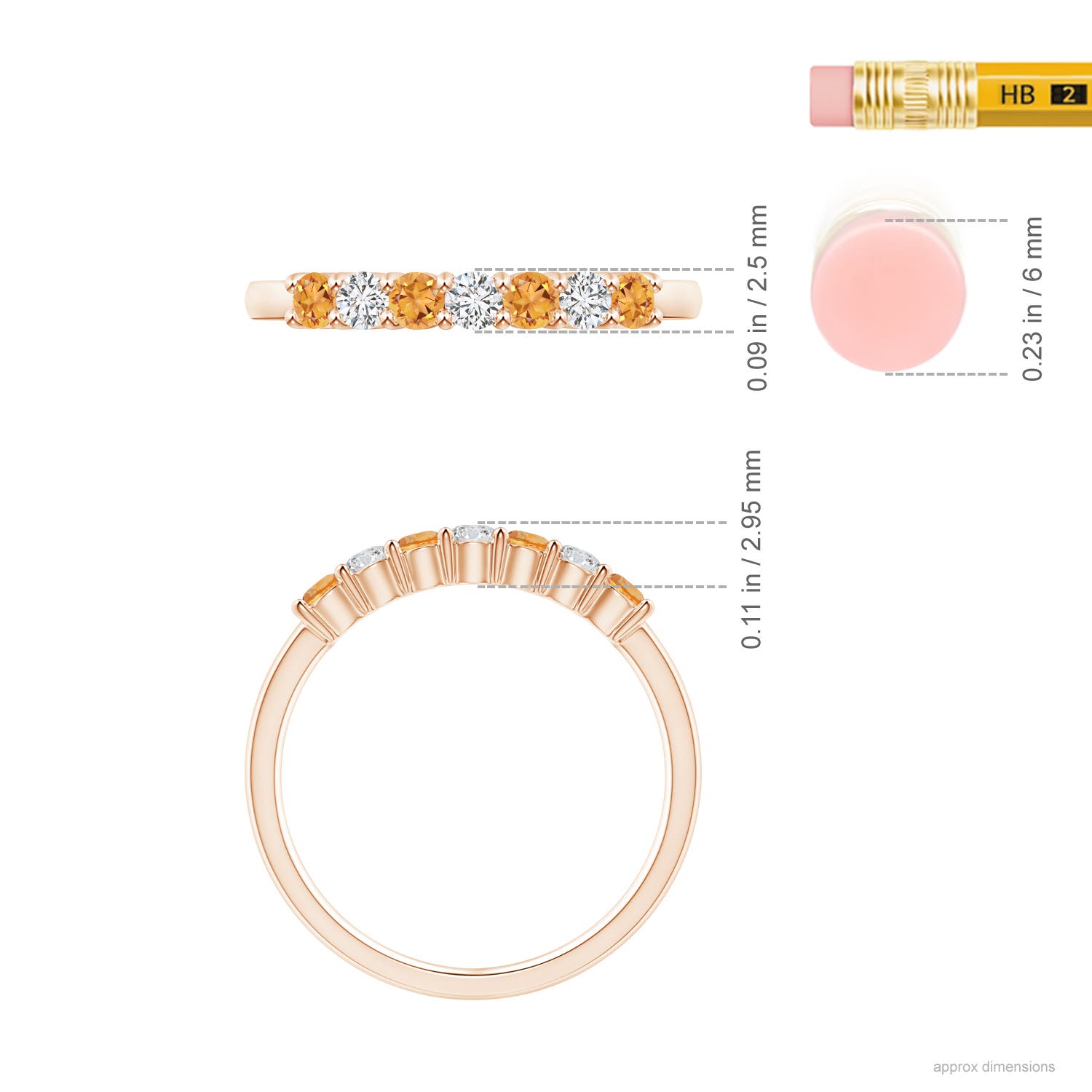 AAA - Citrine / 0.45 CT / 14 KT Rose Gold