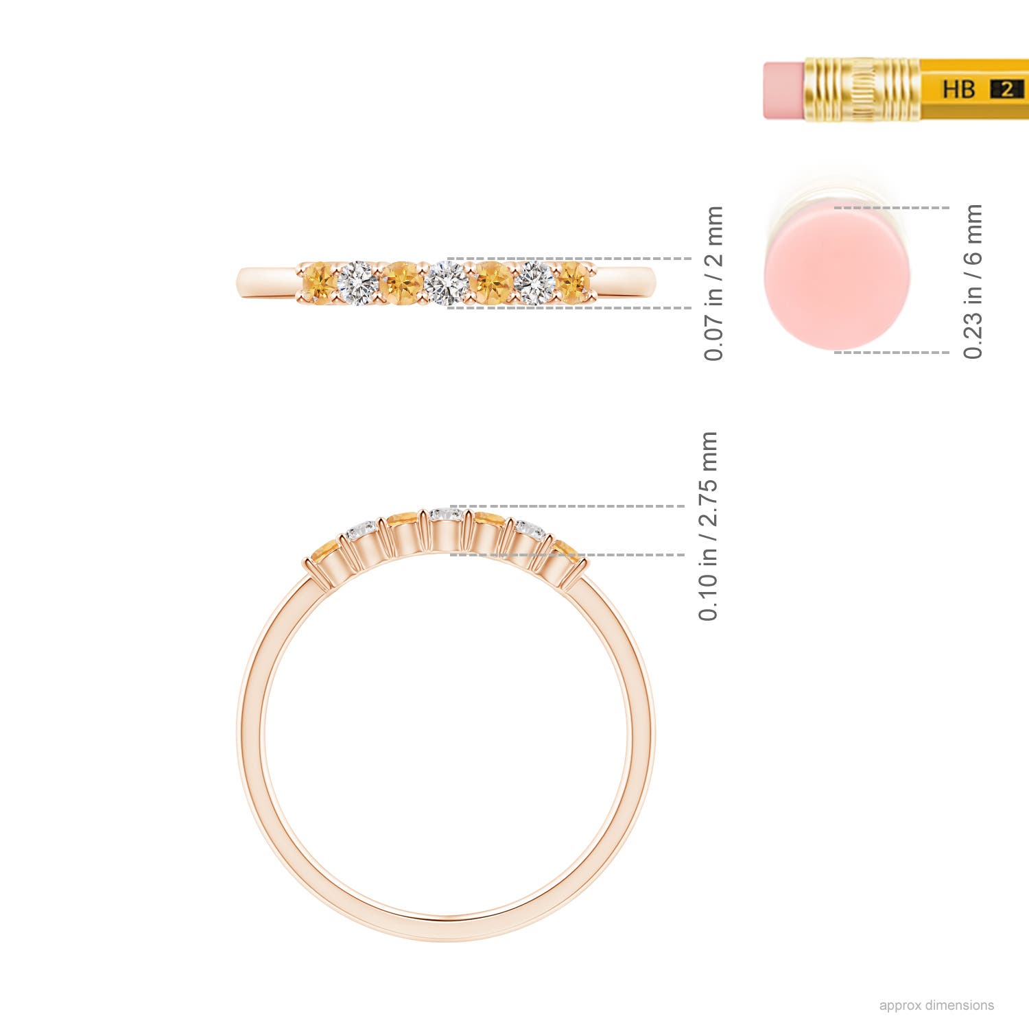 AA - Citrine / 0.27 CT / 14 KT Rose Gold