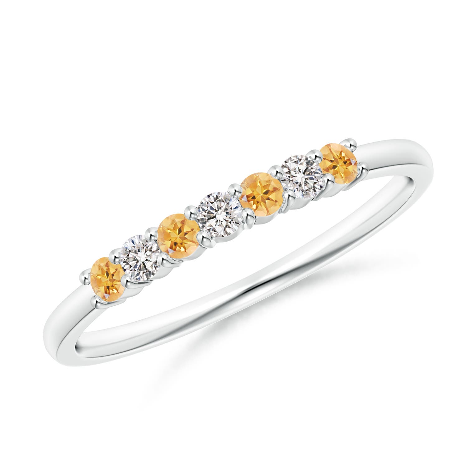 AA - Citrine / 0.27 CT / 14 KT White Gold