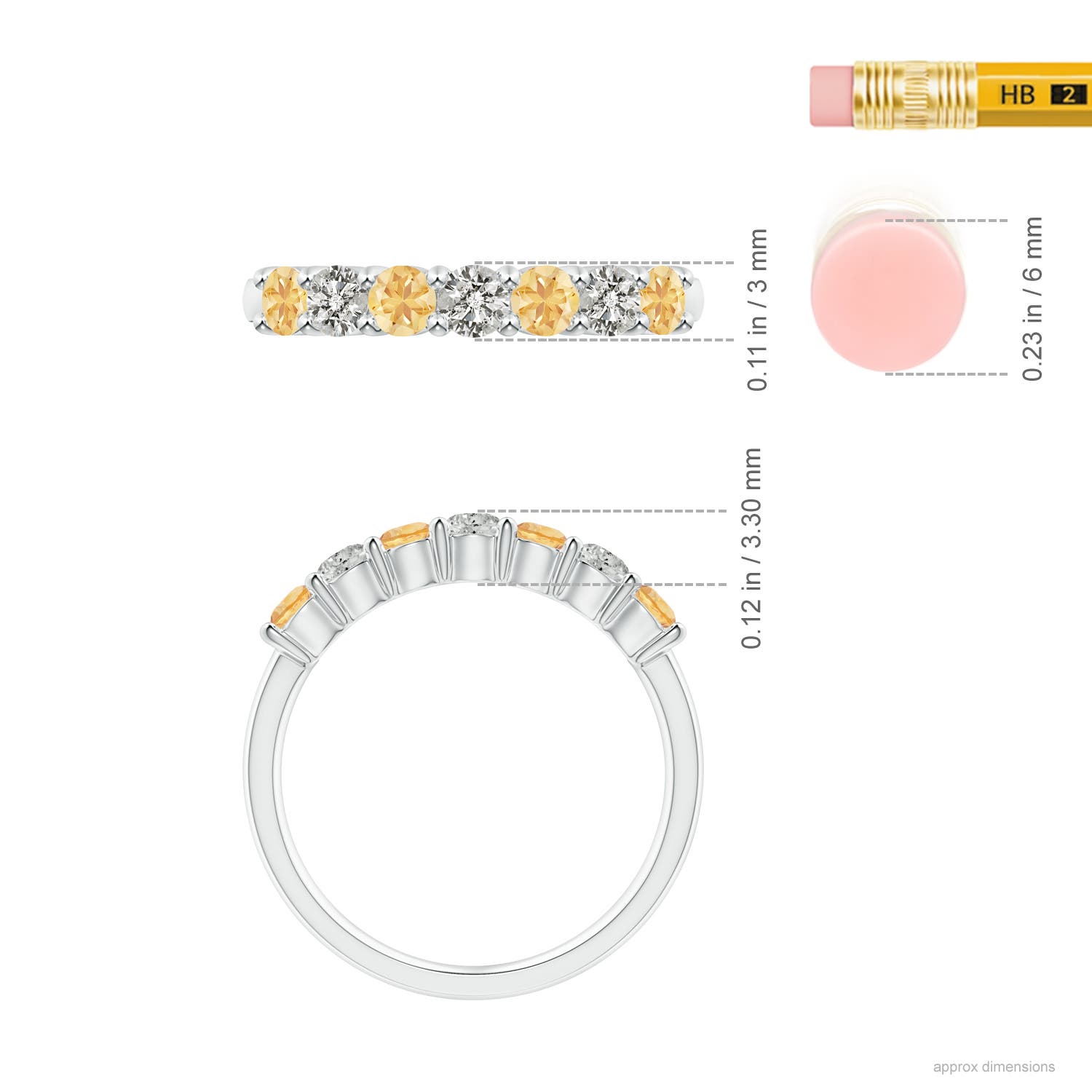 A - Citrine / 0.72 CT / 14 KT White Gold