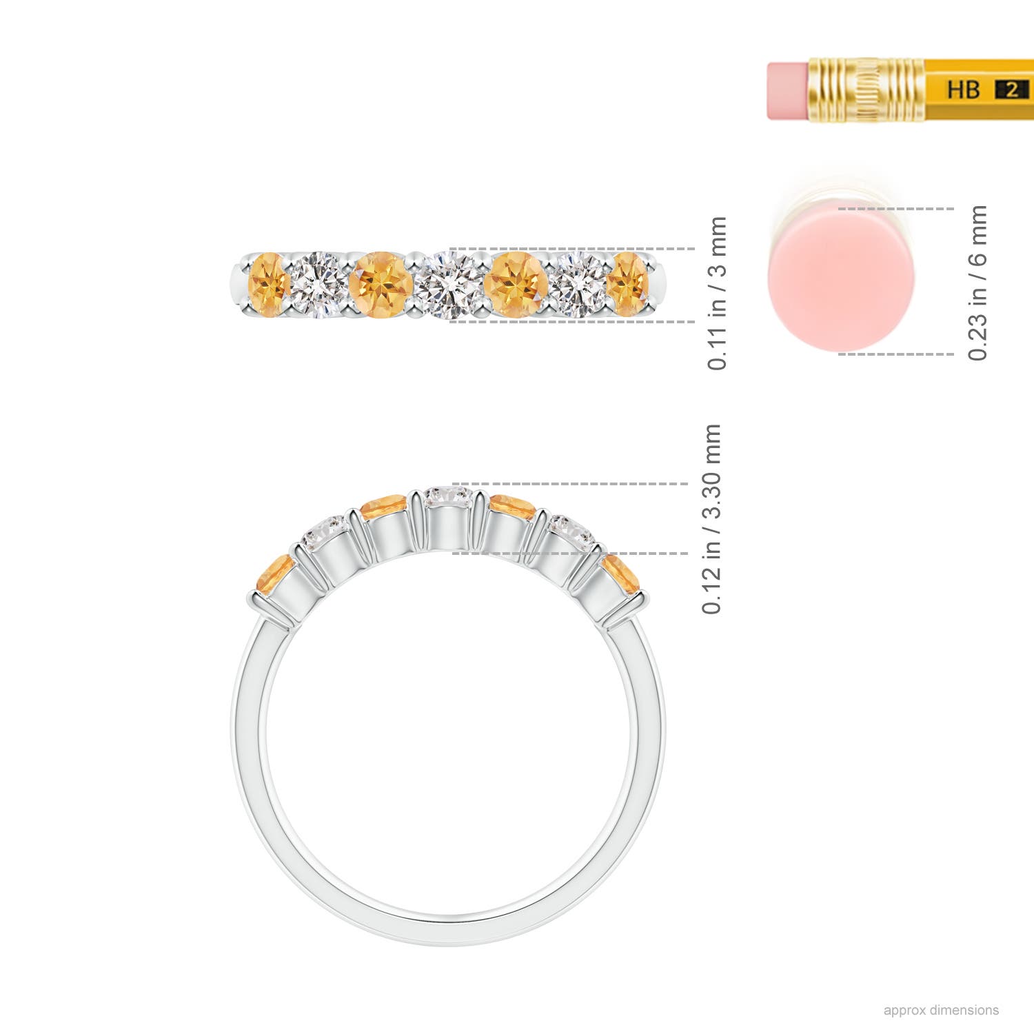 AA - Citrine / 0.72 CT / 14 KT White Gold