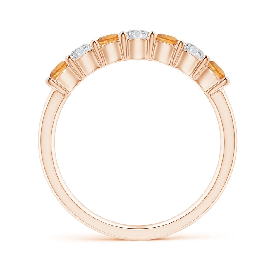 3mm AAA Half Eternity Seven Stone Citrine and Diamond Wedding Band in Rose Gold side-1