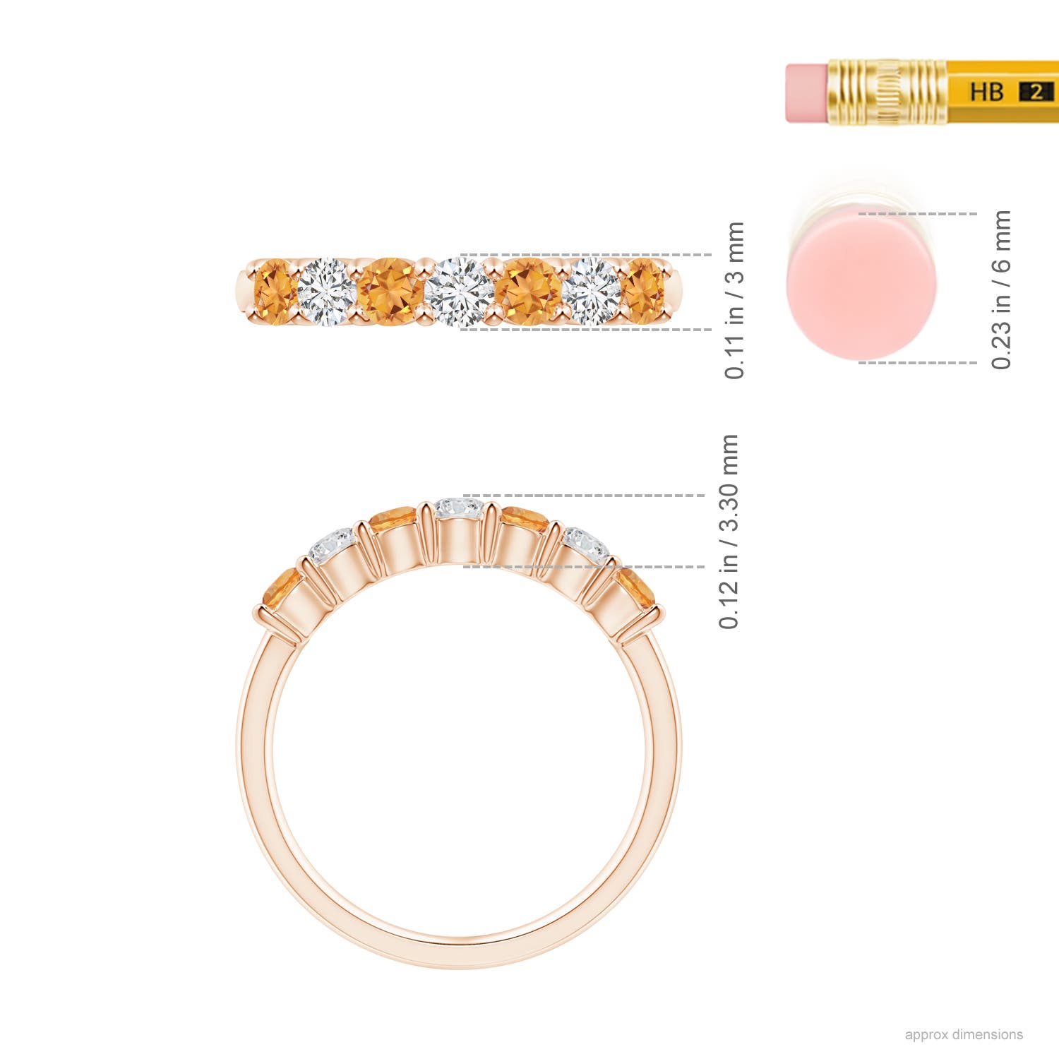 AAA - Citrine / 0.72 CT / 14 KT Rose Gold