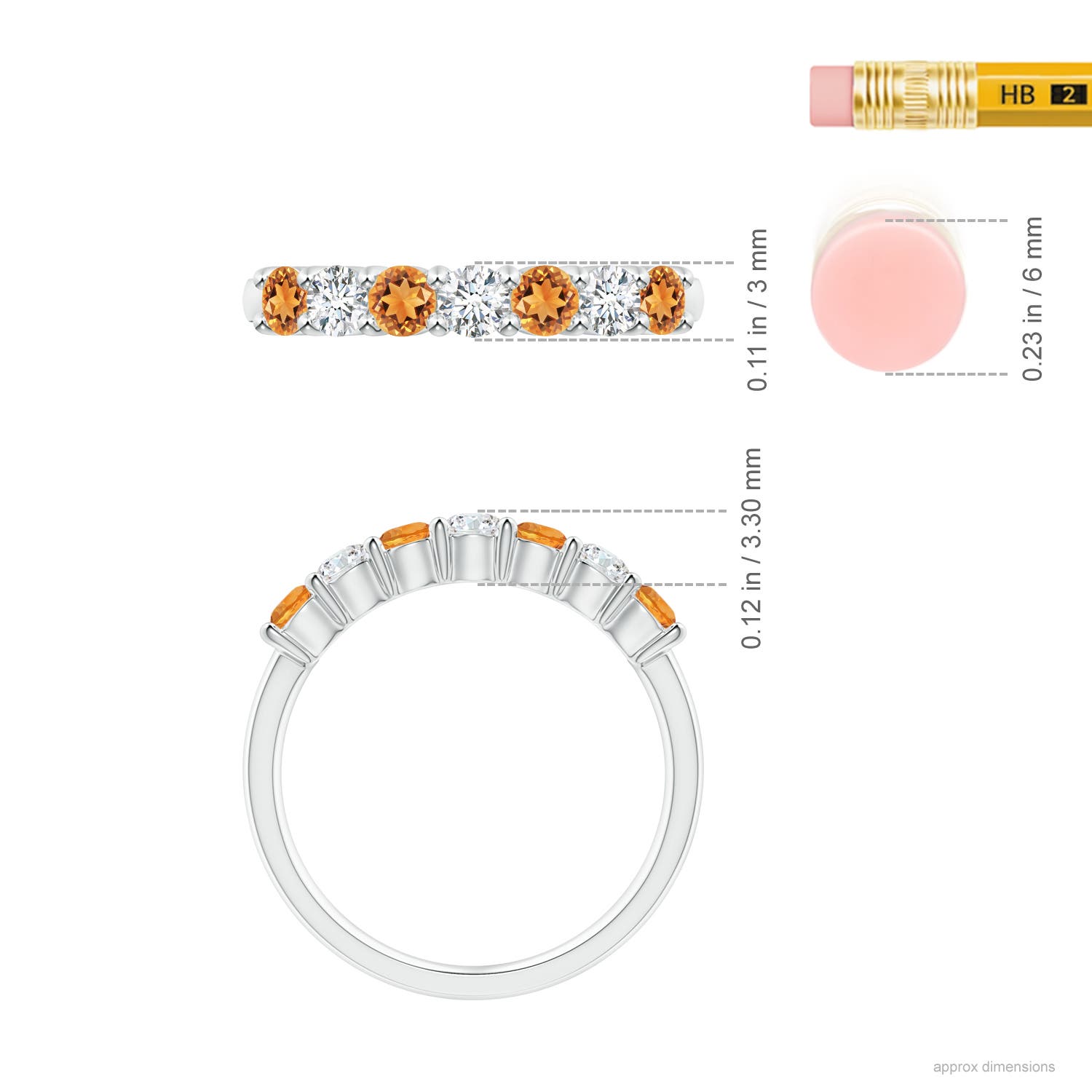 AAAA - Citrine / 0.72 CT / 14 KT White Gold