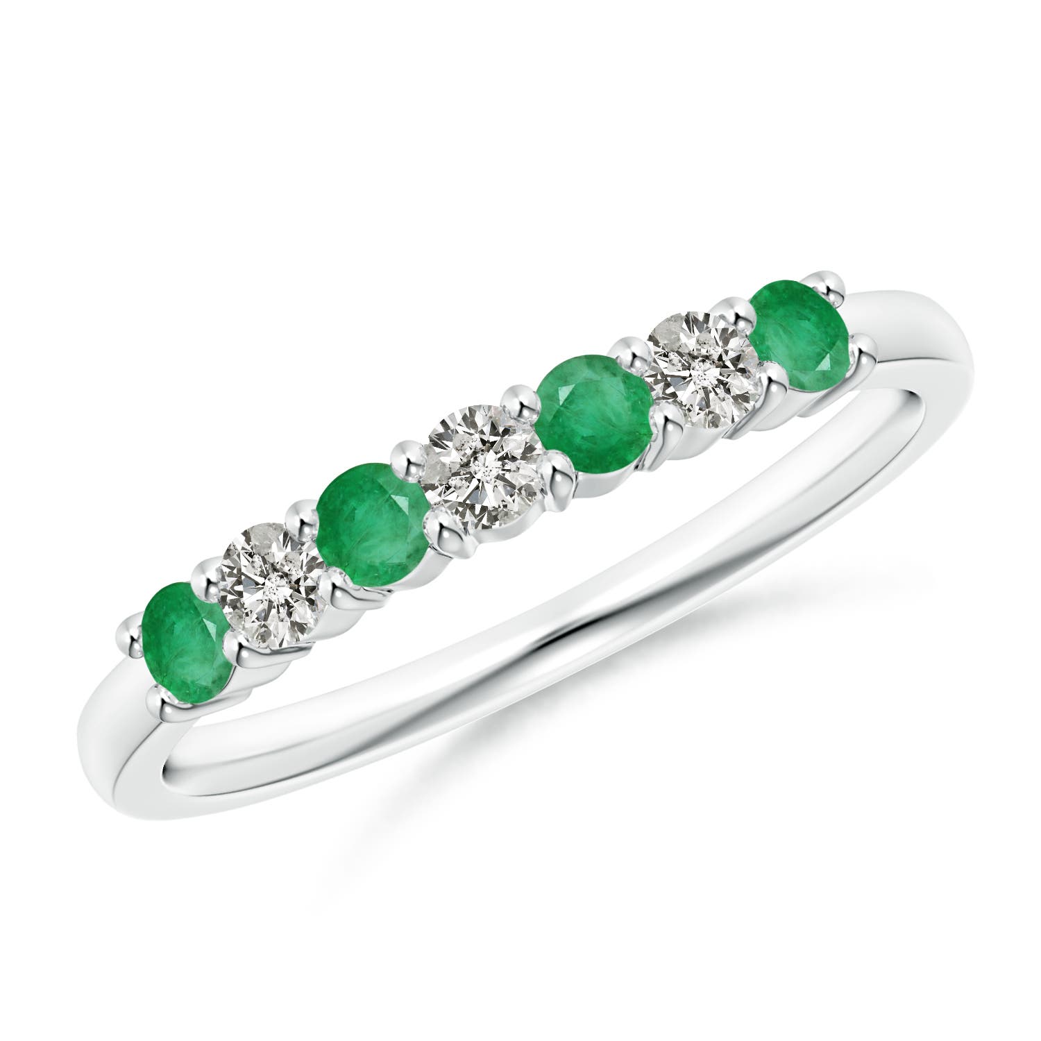 A - Emerald / 0.46 CT / 14 KT White Gold