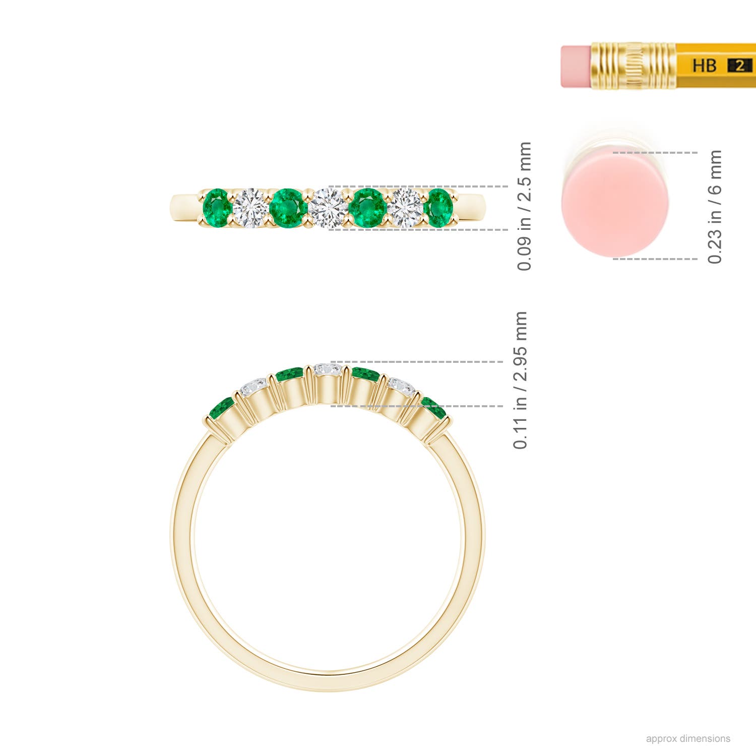 AAA - Emerald / 0.46 CT / 14 KT Yellow Gold