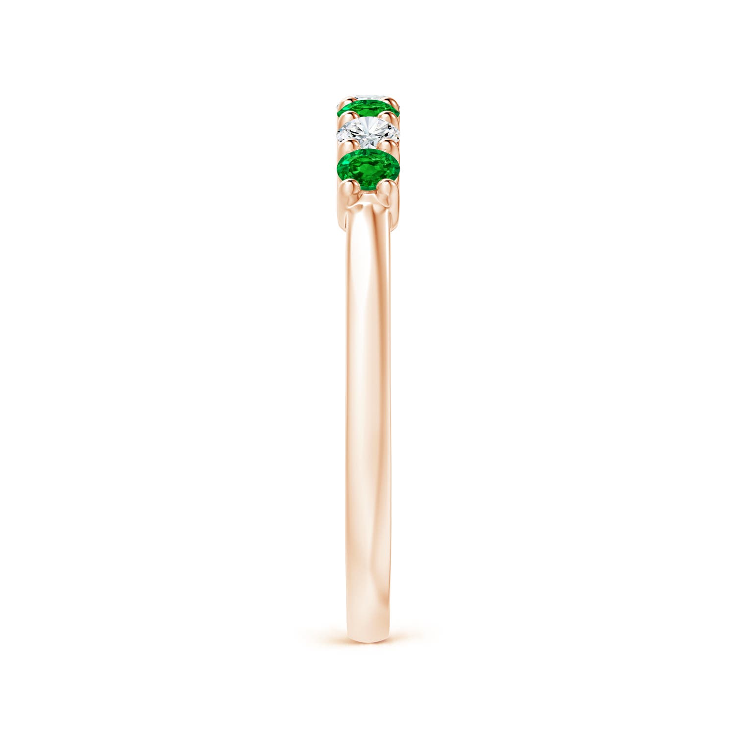 AAAA - Emerald / 0.46 CT / 14 KT Rose Gold