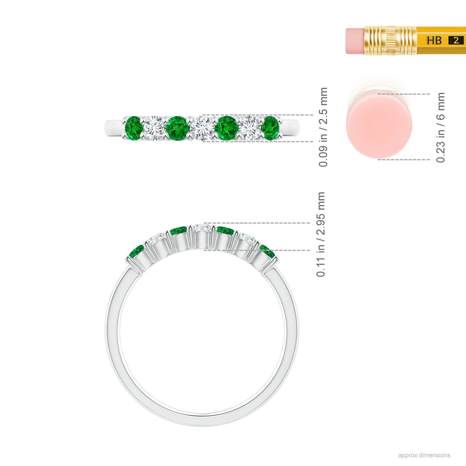 AAAA - Emerald / 0.46 CT / 14 KT White Gold