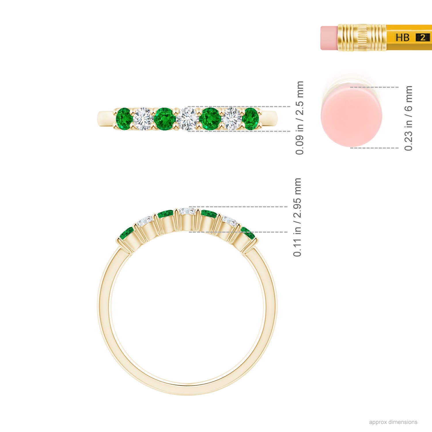 AAAA - Emerald / 0.46 CT / 14 KT Yellow Gold