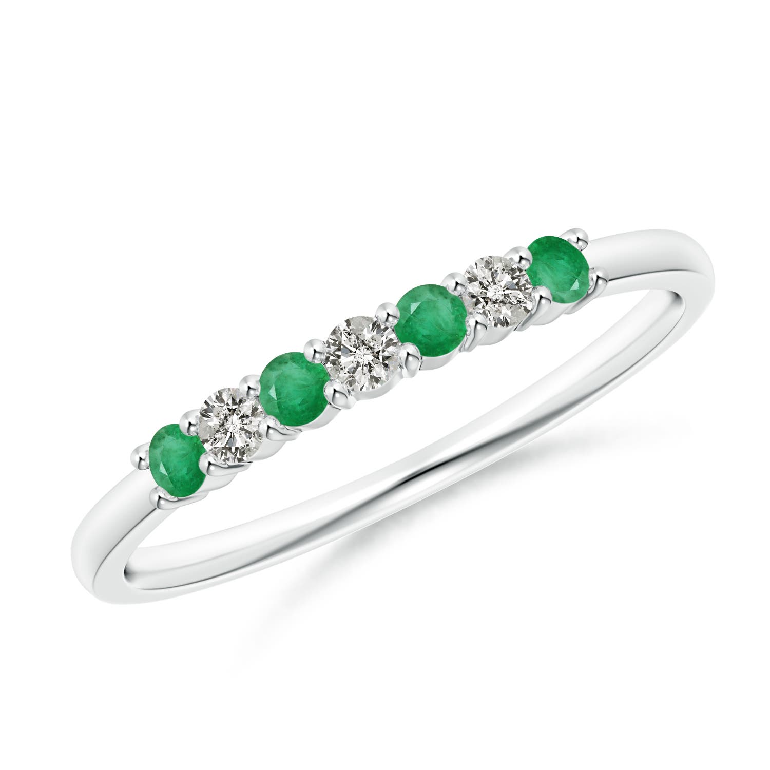 A - Emerald / 0.29 CT / 14 KT White Gold