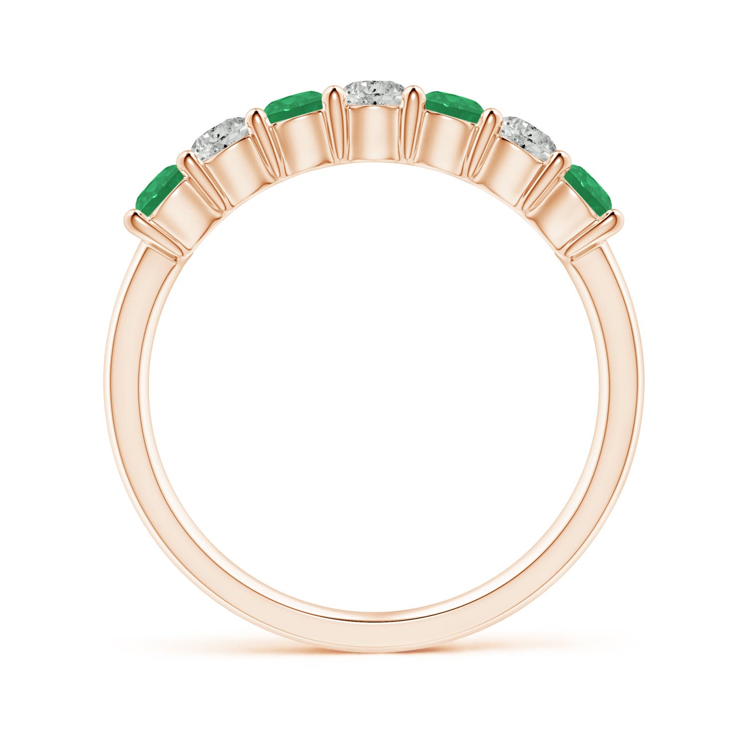 A - Emerald / 0.72 CT / 14 KT Rose Gold