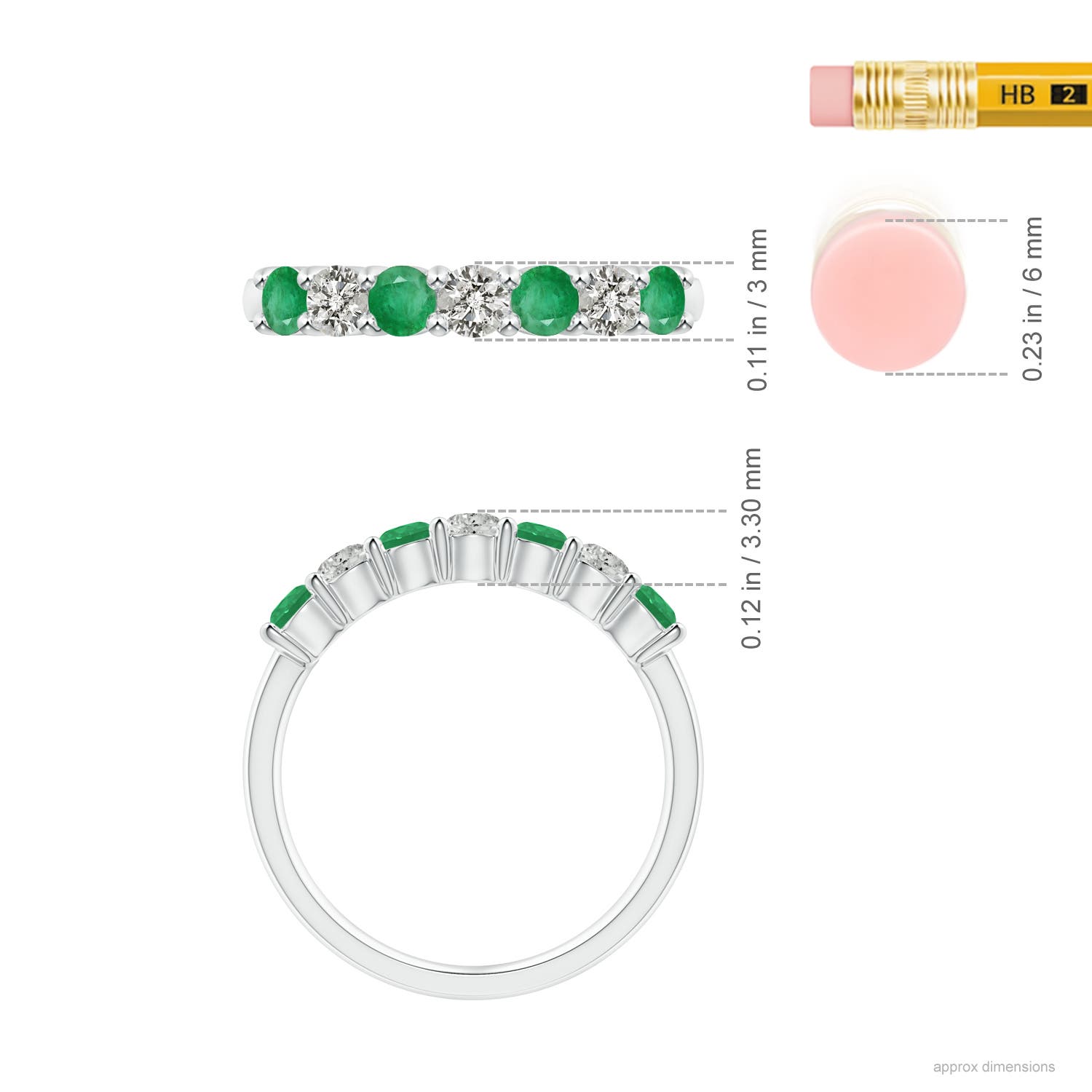 A - Emerald / 0.72 CT / 14 KT White Gold