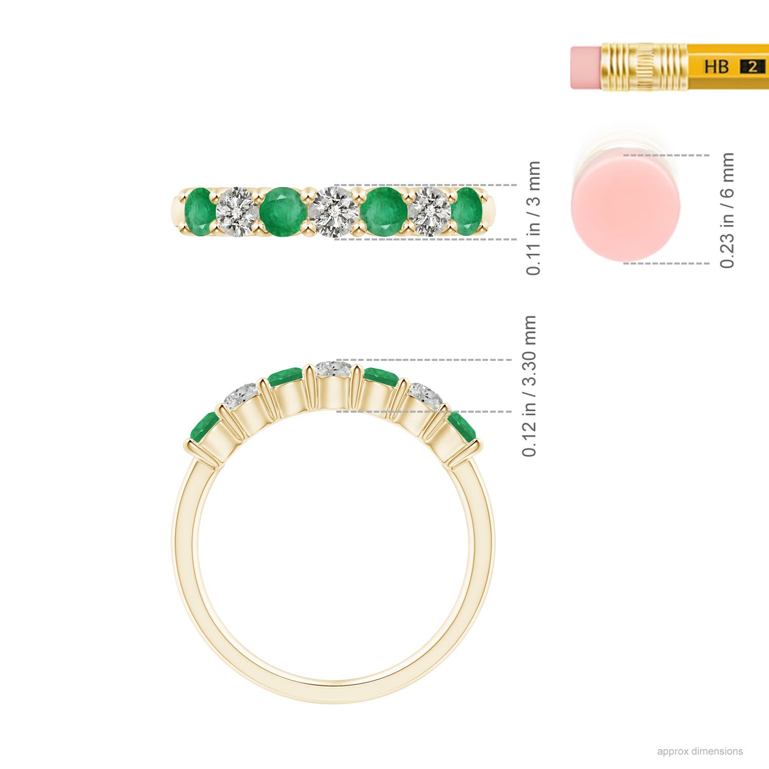 A - Emerald / 0.72 CT / 14 KT Yellow Gold