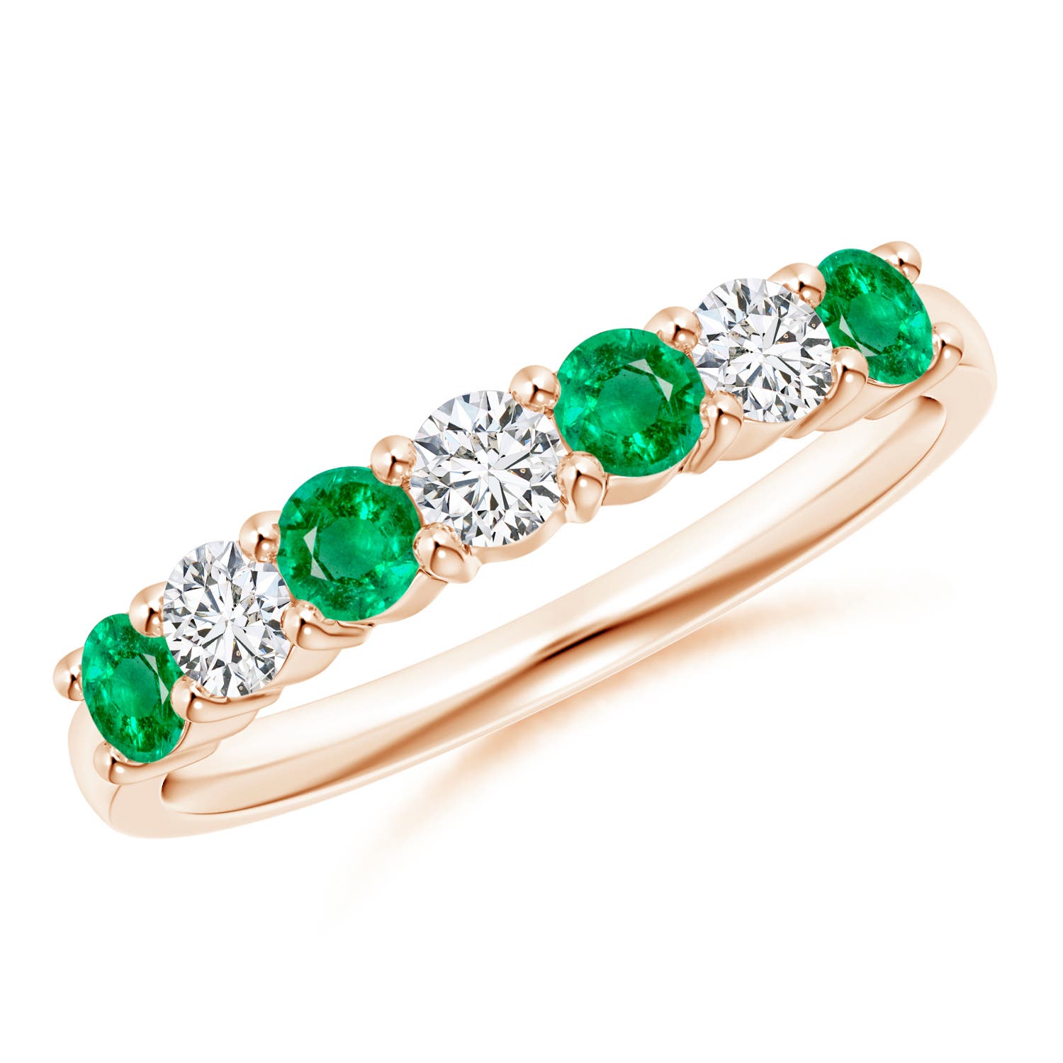 AAA - Emerald / 0.72 CT / 14 KT Rose Gold