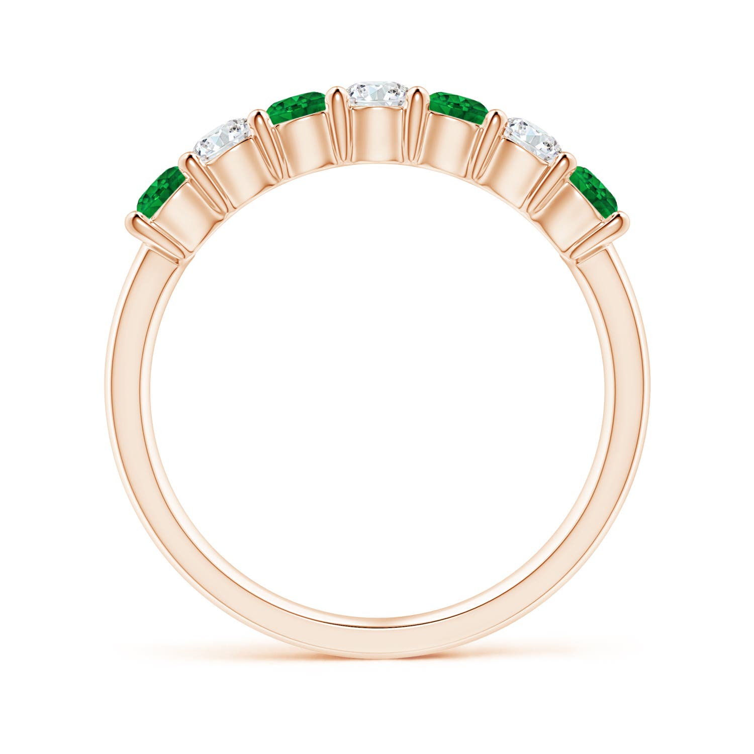 AAAA - Emerald / 0.72 CT / 14 KT Rose Gold