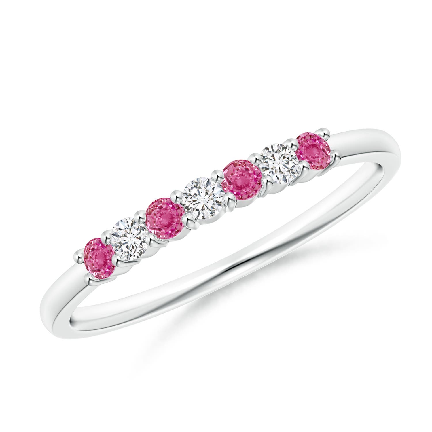 AAA - Pink Sapphire / 0.27 CT / 14 KT White Gold