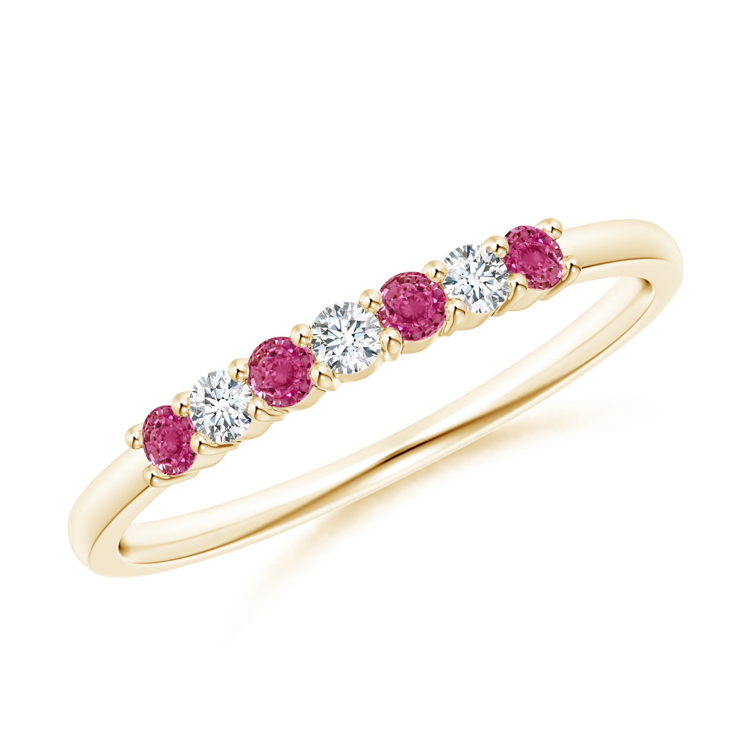 AAAA - Pink Sapphire / 0.27 CT / 14 KT Yellow Gold