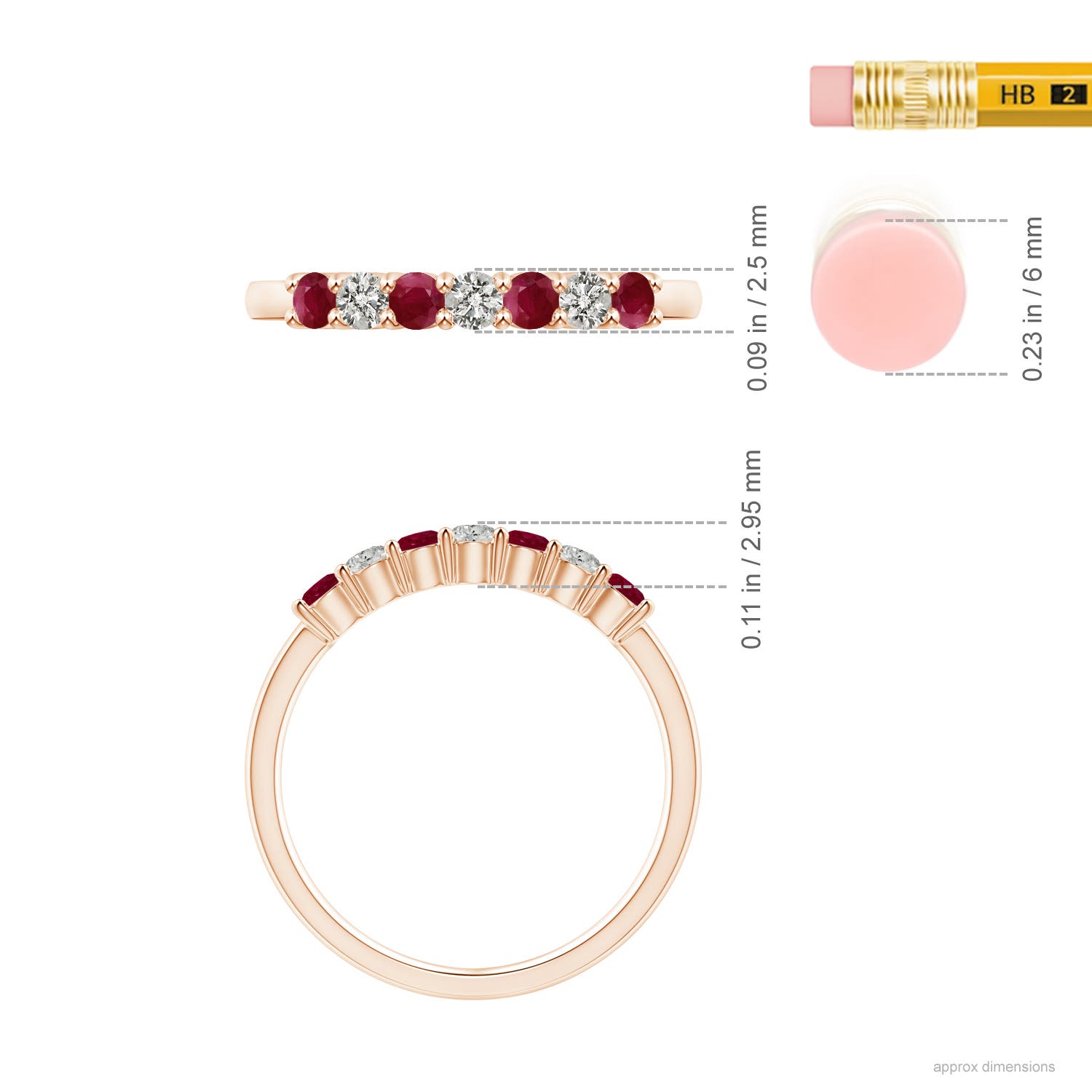 A - Ruby / 0.57 CT / 14 KT Rose Gold