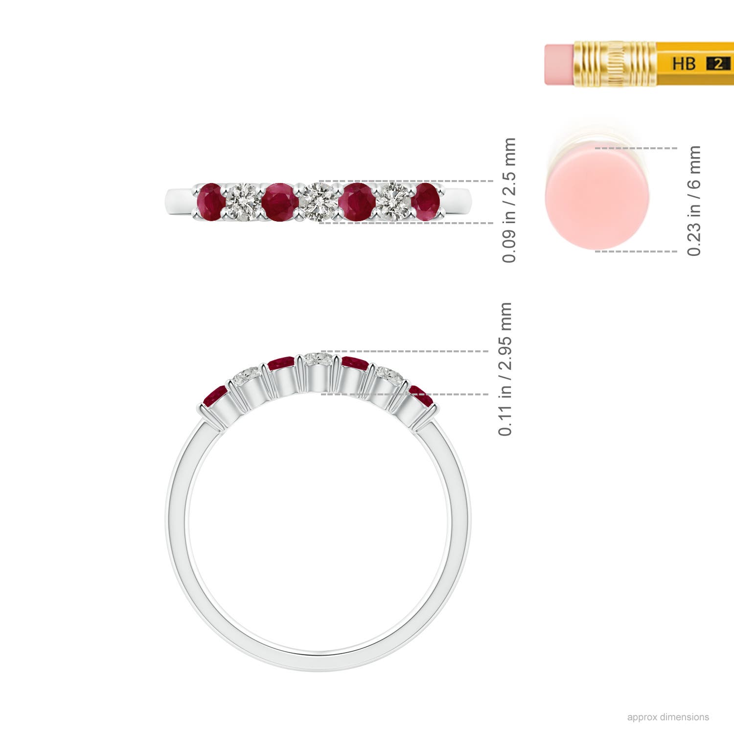 A - Ruby / 0.57 CT / 14 KT White Gold