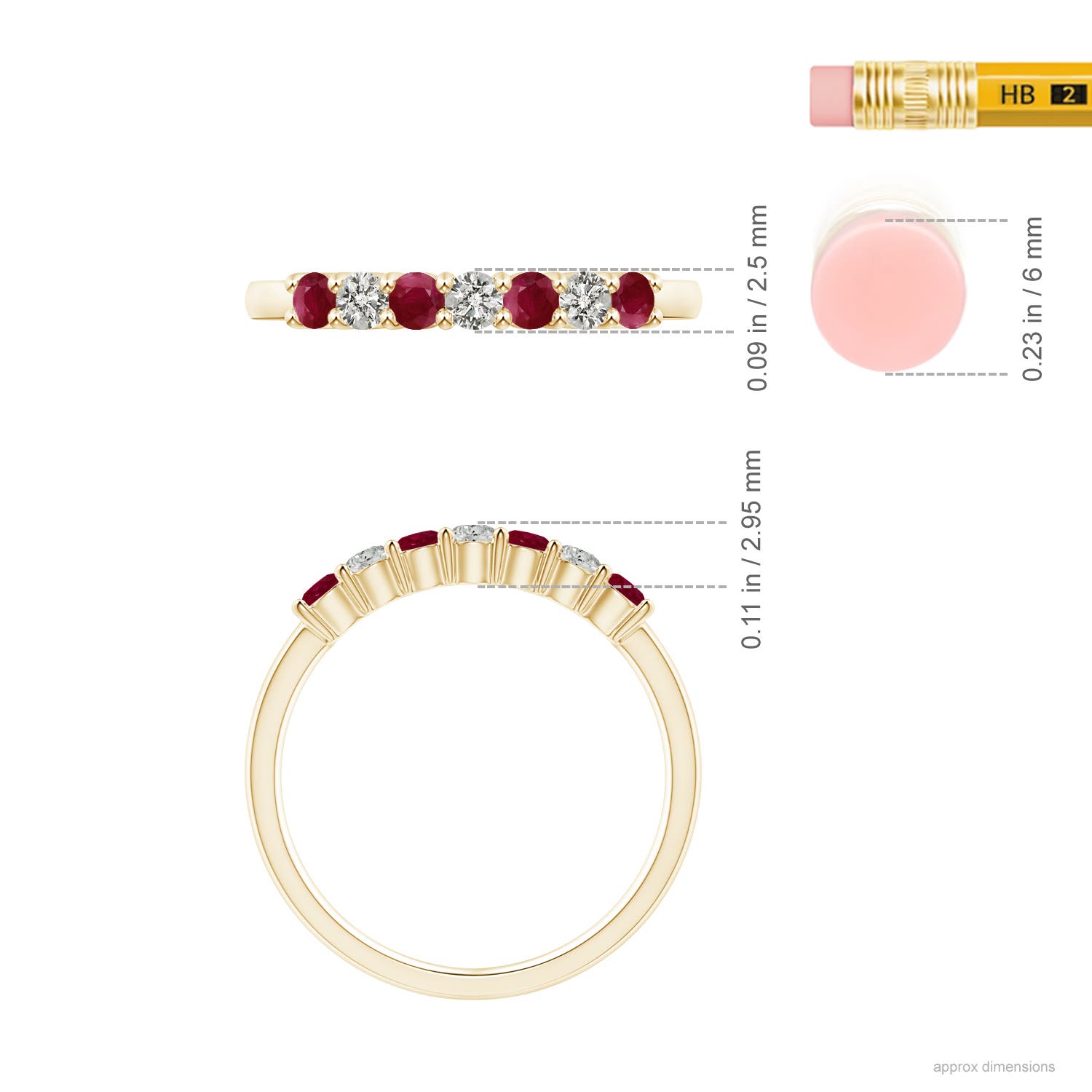 A - Ruby / 0.57 CT / 14 KT Yellow Gold