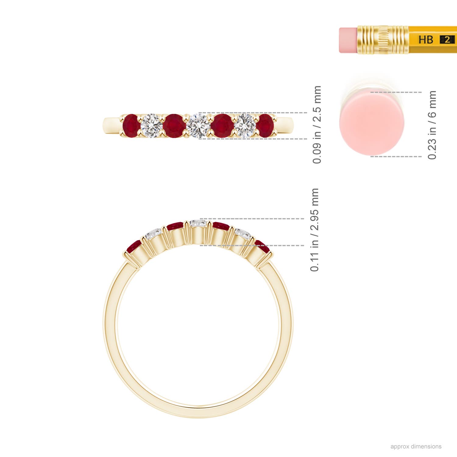 AA - Ruby / 0.57 CT / 14 KT Yellow Gold