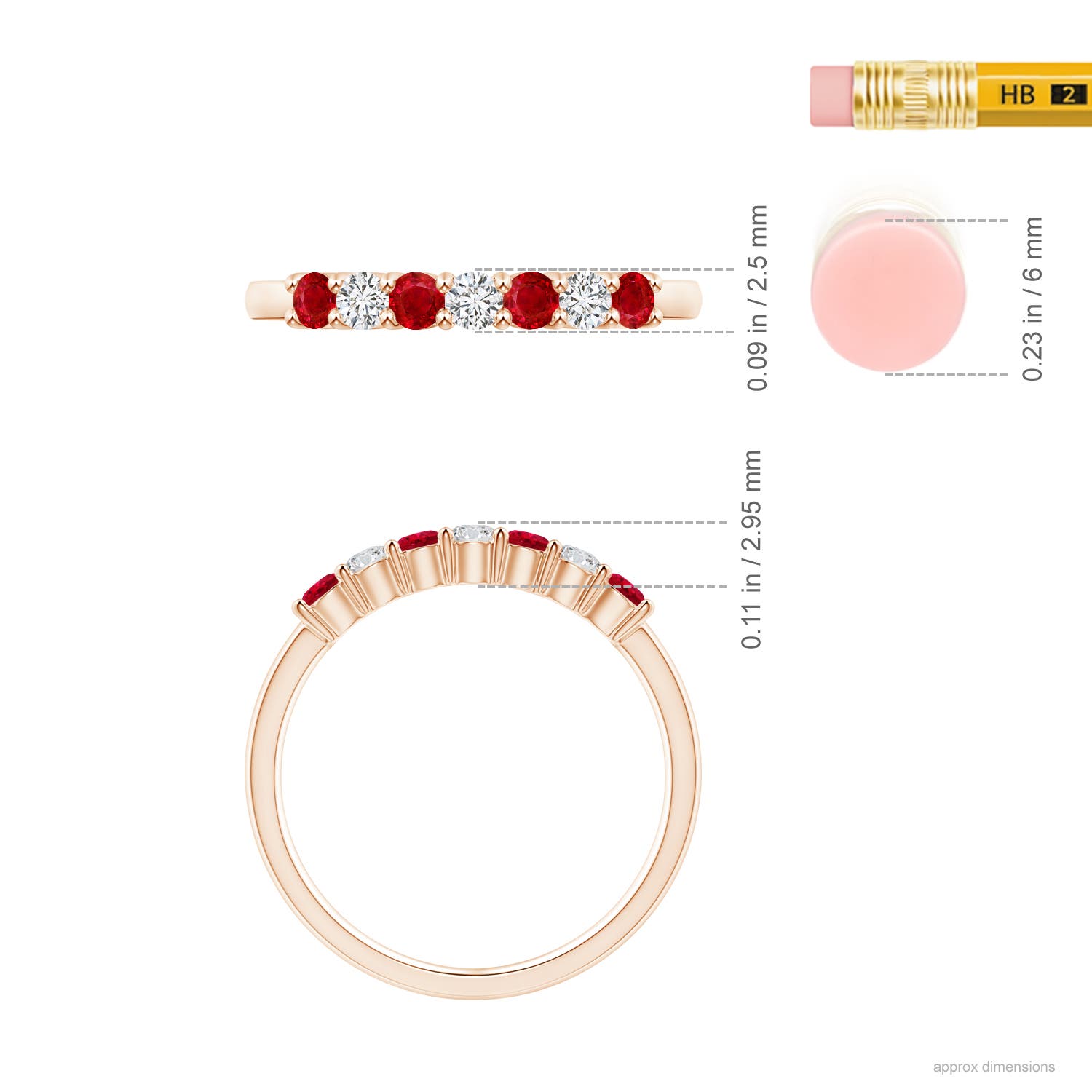 AAA - Ruby / 0.57 CT / 14 KT Rose Gold