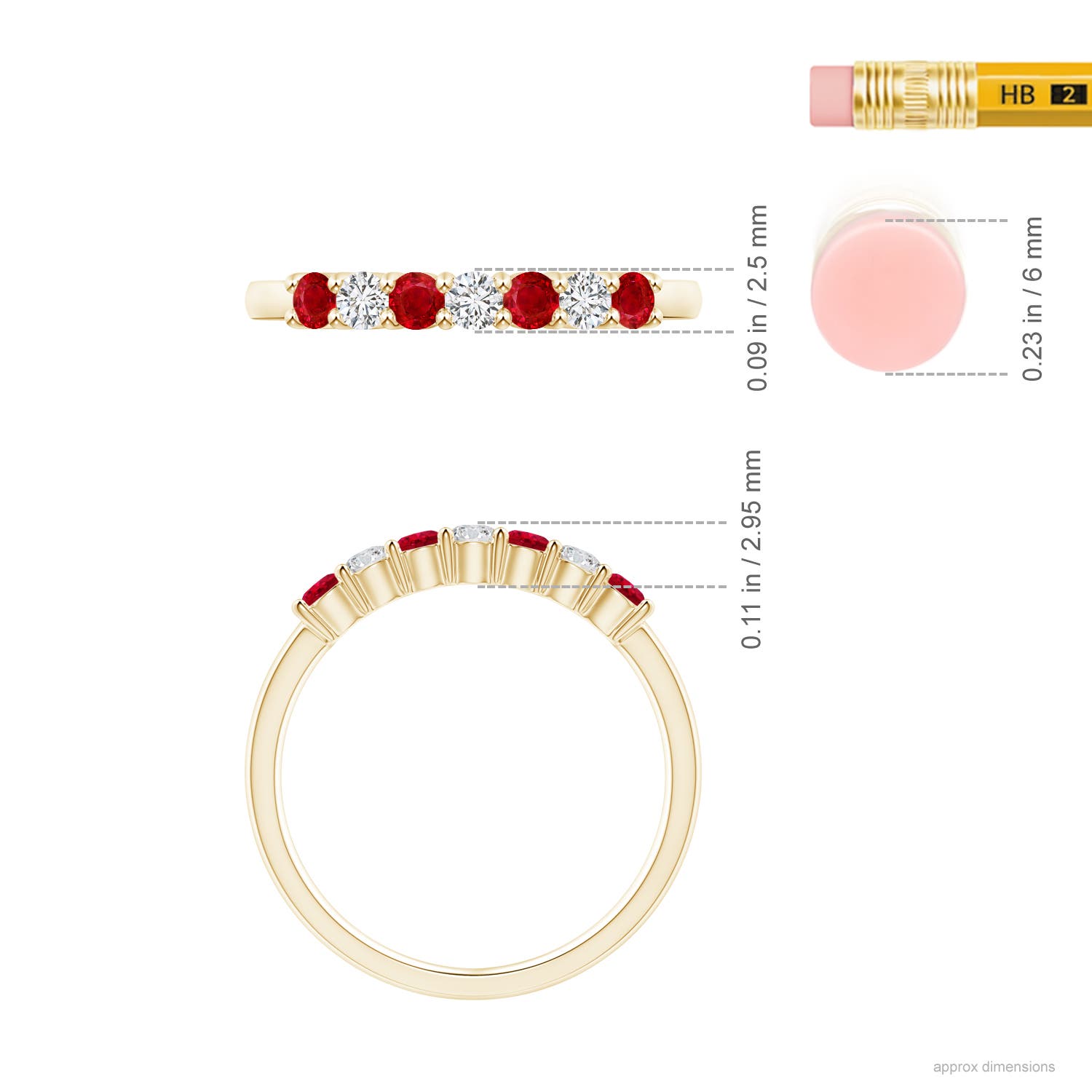 AAA - Ruby / 0.57 CT / 14 KT Yellow Gold